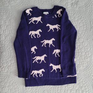Old Navy navy blue horse sweater